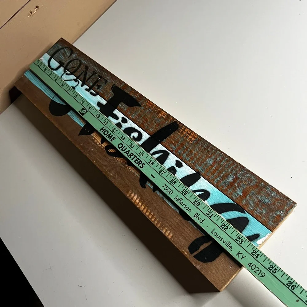 Sweet Bird & Co‎ Gone Fishing Reclaimed Wood Wall Art Sign Rustic Cabin Decor